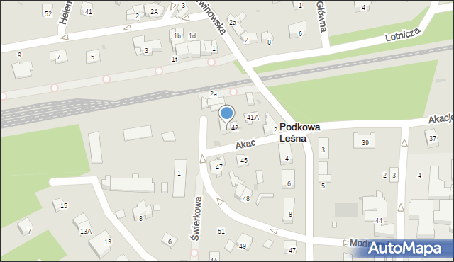Podkowa Leśna, Akacjowa, 44, mapa Podkowa Leśna