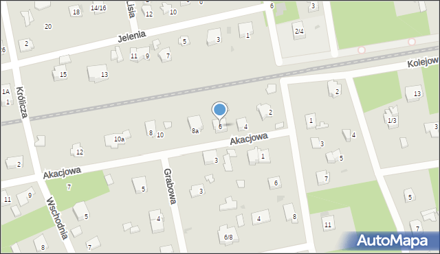 Podkowa Leśna, Akacjowa, 6, mapa Podkowa Leśna