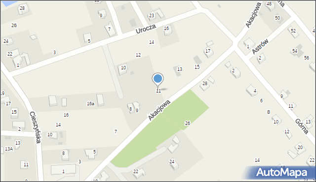 Pogwizdów, Akacjowa, 11, mapa Pogwizdów