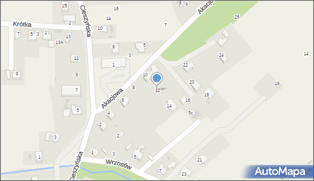 Pogwizdów, Akacjowa, 12, mapa Pogwizdów