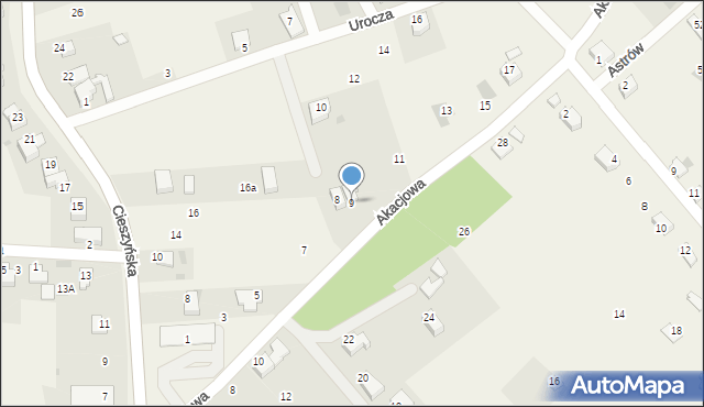 Pogwizdów, Akacjowa, 9, mapa Pogwizdów