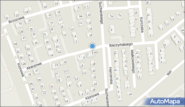 Polkowice, Akacjowa, 1, mapa Polkowice