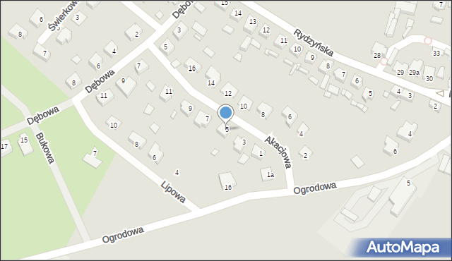 Poniec, Akacjowa, 5, mapa Poniec