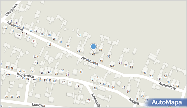 Poręba, Aksamitna, 46, mapa Poręba