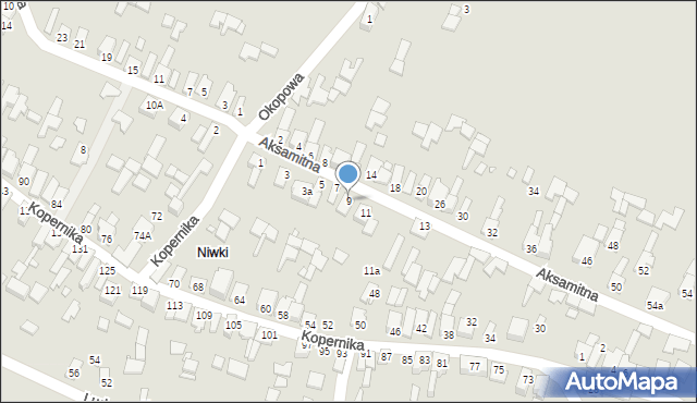 Poręba, Aksamitna, 9, mapa Poręba