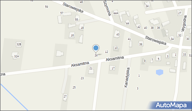 Postoliska, Aksamitna, 14, mapa Postoliska