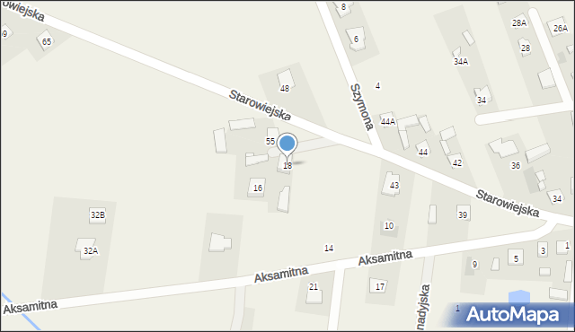 Postoliska, Aksamitna, 18, mapa Postoliska