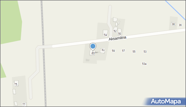 Postoliska, Aksamitna, 63, mapa Postoliska