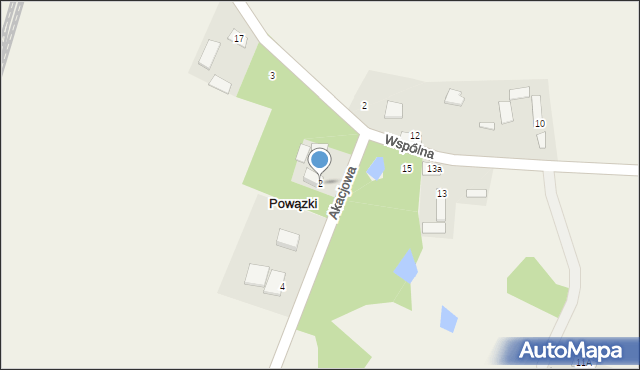 Powązki, Akacjowa, 2, mapa Powązki