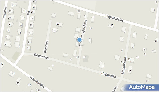 Prochowice, Akacjowa, 8, mapa Prochowice