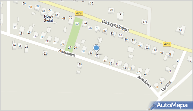 Prószków, Akacjowa, 35, mapa Prószków