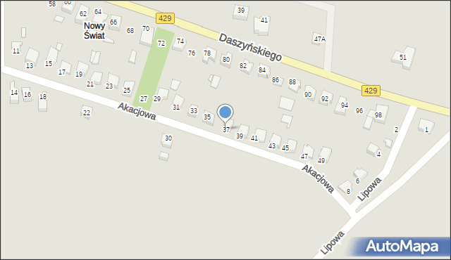 Prószków, Akacjowa, 37, mapa Prószków