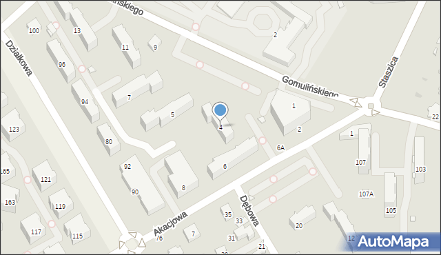 Pruszków, Akacjowa, 4, mapa Pruszków