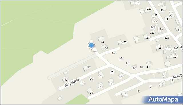 Przeginia Duchowna, Akacjowa, 43, mapa Przeginia Duchowna