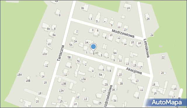 Pułtusk, Akacjowa, 3, mapa Pułtusk