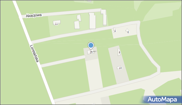 Puste Łąki, Akacjowa, 15, mapa Puste Łąki