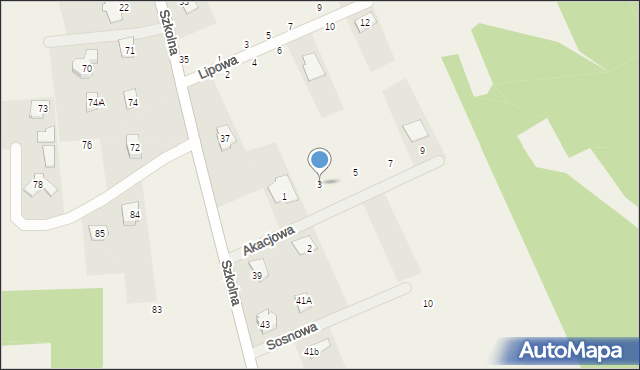 Pustelnik, Akacjowa, 3, mapa Pustelnik