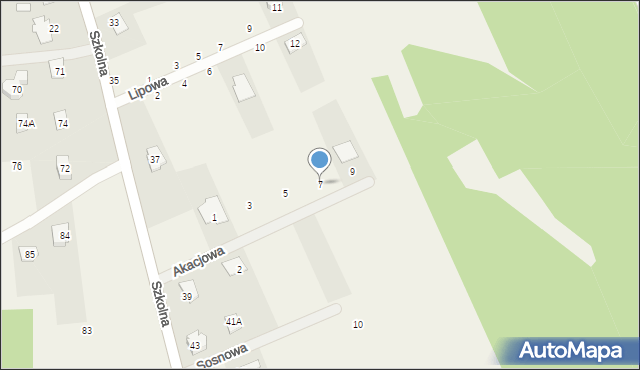 Pustelnik, Akacjowa, 7, mapa Pustelnik