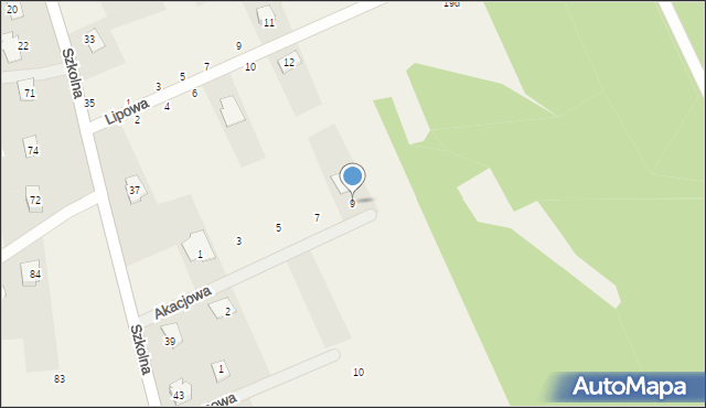 Pustelnik, Akacjowa, 9, mapa Pustelnik