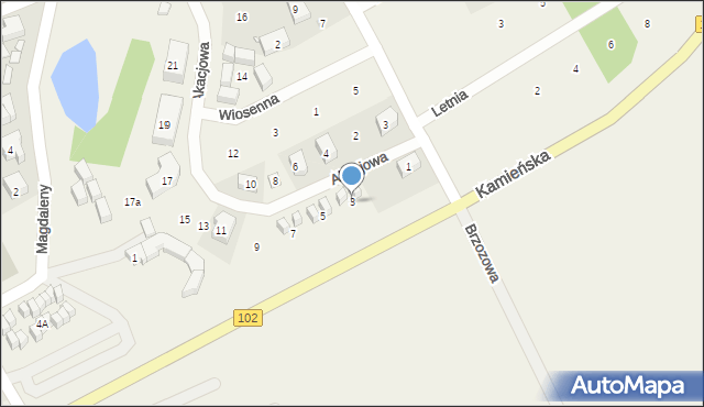 Pustkowo, Akacjowa, 3, mapa Pustkowo