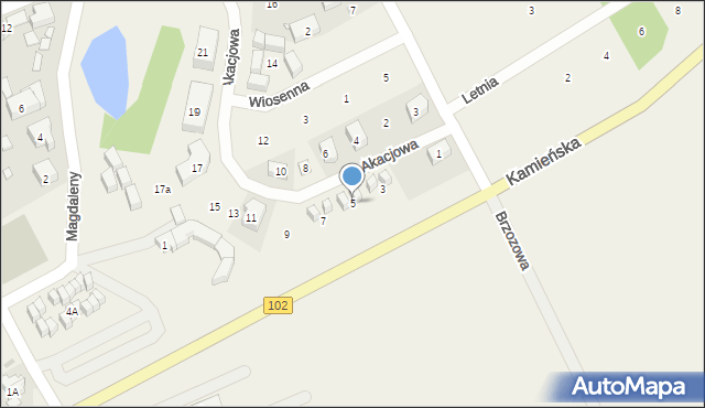 Pustkowo, Akacjowa, 5, mapa Pustkowo