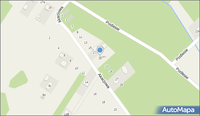 Pysznica, Akacjowa, 19, mapa Pysznica