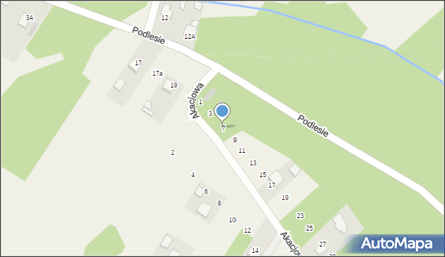 Pysznica, Akacjowa, 7, mapa Pysznica
