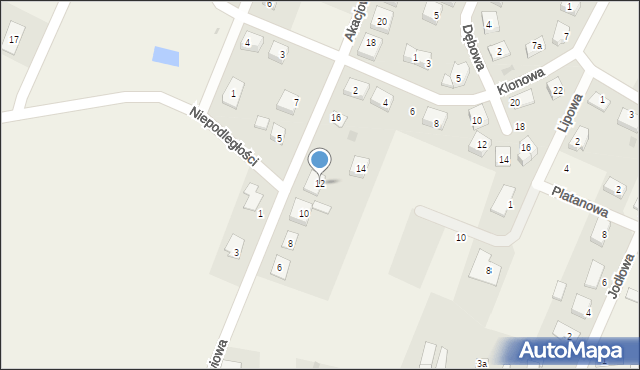 Radwanice, Akacjowa, 12, mapa Radwanice