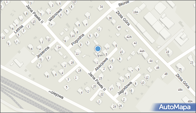 Radymno, Akacjowa, 3, mapa Radymno