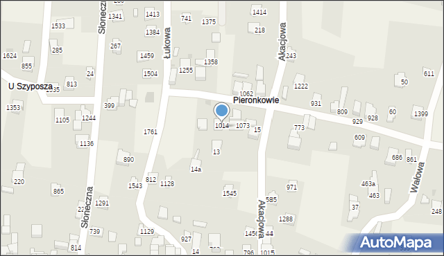 Radziechowy, Akacjowa, 1014, mapa Radziechowy