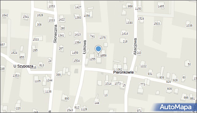 Radziechowy, Akacjowa, 1302a, mapa Radziechowy