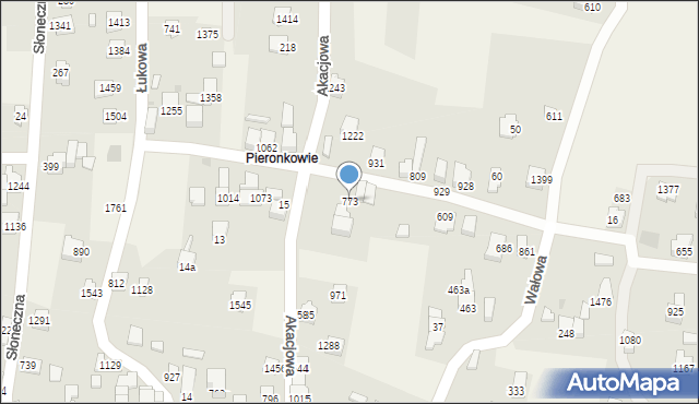 Radziechowy, Akacjowa, 773, mapa Radziechowy