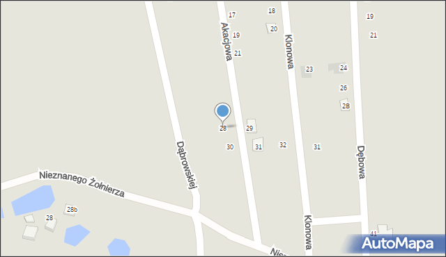 Radzionków, Akacjowa, 28, mapa Radzionków