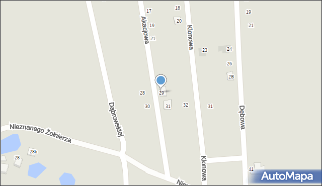 Radzionków, Akacjowa, 29, mapa Radzionków
