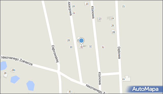 Radzionków, Akacjowa, 31, mapa Radzionków