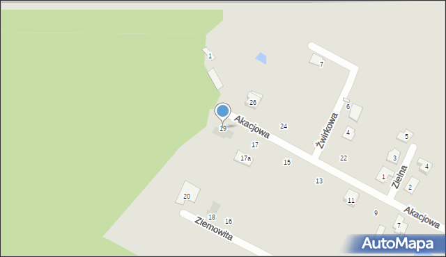 Radzymin, Akacjowa, 19, mapa Radzymin