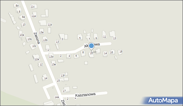 Radzyń Podlaski, Akacjowa, 10, mapa Radzyń Podlaski