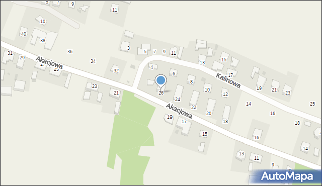 Rajkowy, Akacjowa, 26, mapa Rajkowy