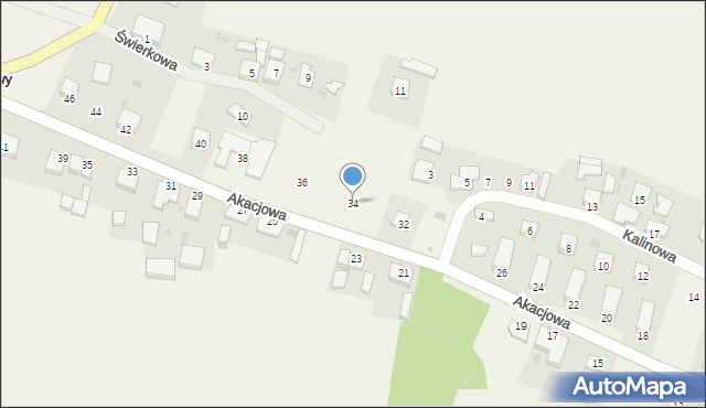 Rajkowy, Akacjowa, 34, mapa Rajkowy