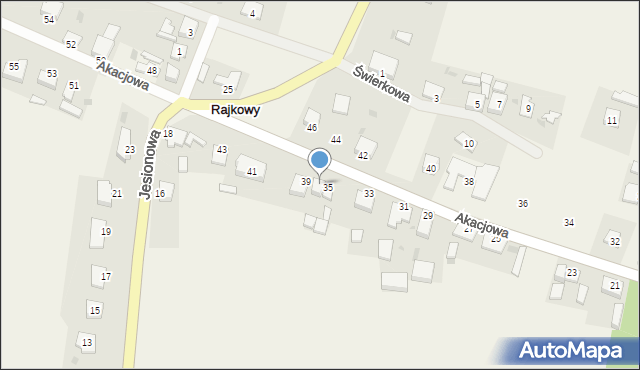 Rajkowy, Akacjowa, 37, mapa Rajkowy