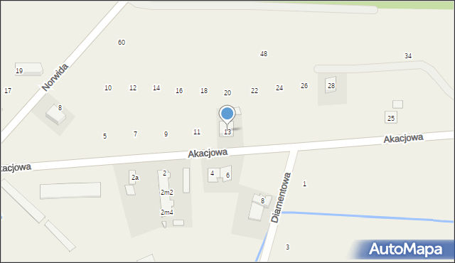 Rasztów, Akacjowa, 13, mapa Rasztów