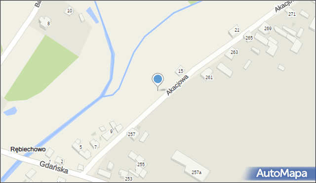 Rębiechowo, Akacjowa, 13, mapa Rębiechowo