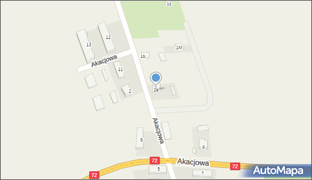 Rogów-Wieś, Akacjowa, 1a, mapa Rogów-Wieś