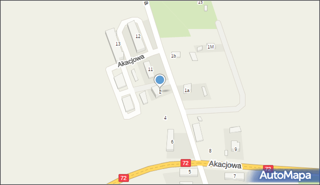 Rogów-Wieś, Akacjowa, 2, mapa Rogów-Wieś