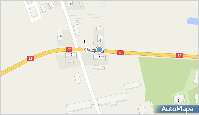 Rogów-Wieś, Akacjowa, 7, mapa Rogów-Wieś