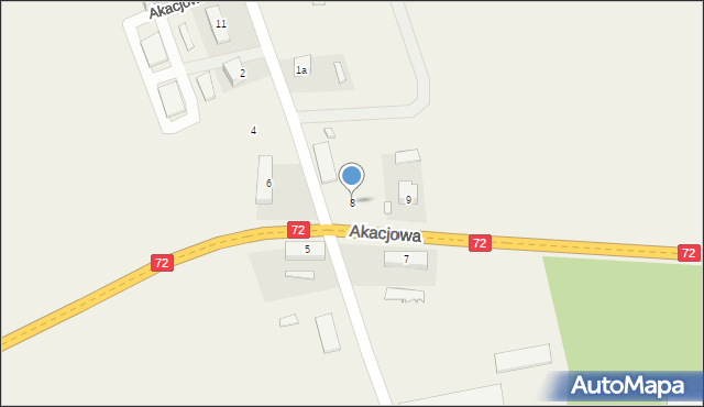 Rogów-Wieś, Akacjowa, 8, mapa Rogów-Wieś