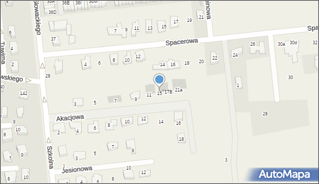 Roszkowo, Akacjowa, 15a, mapa Roszkowo