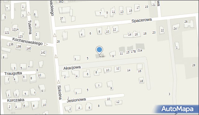 Roszkowo, Akacjowa, 7a, mapa Roszkowo