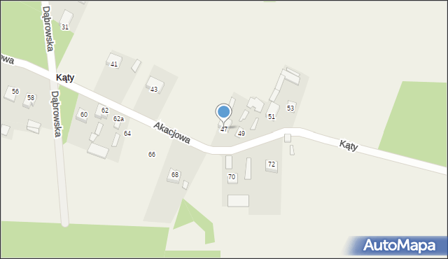 Rożki, Akacjowa, 47, mapa Rożki