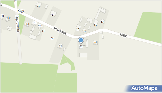 Rożki, Akacjowa, 70, mapa Rożki